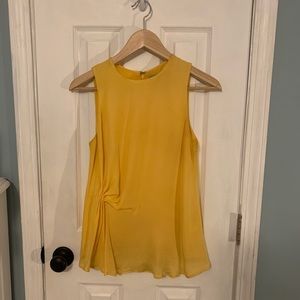 Beautiful silk rich yellow Antonio Melani blouse, side ruched, XS